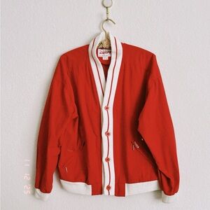 Vintage Campri Moran Vibrant Red Outerwear with White trim size M